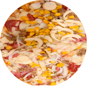 Especiais: Paulistana - Pizza Grande (Ingredientes: Atum, Calabresa, Cebola, Milho, Mussarela, Orégano, Palmito)