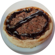 Salgadas Especiais: Esfiha Carne c/ Barbecue - Esfiha (Ingredientes: Barbecue, Carne)