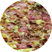 Tradicionais: Siciliana - Pizza Grande (Ingredientes: Bacon, Mussarela, Orégano, Presunto)