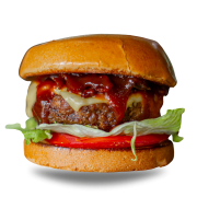 Hambúrguer: GRILL BACON 200g - Hambúrguer (Ingredientes: 1 hamburguer costela 200g, Alface, Bacon, Barbecue, Pao Brioche, Queijo Prato, Tomate)