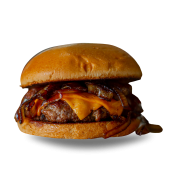 Hambúrguer: BIG CHEDDAR 140g - Hambúrguer (Ingredientes: 2 Fatias Queijo Cheddar, Cebola ao Shoyu, hamburguer costela140g, Pao Brioche)