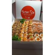 Combinados: 04-Combinado Ten Celestial (48 uni ) - 12 Haru Hot ebi, 12 uramaki Ten especial,12 hot oriental, 8 Joe salmão macaricado Ebi, 4 Joe geleia especial e finalização do chefe