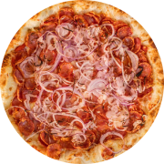 Tradicionais: Calabresa - Pizza Grande (Ingredientes: Azeitona Preta, Calabresa, Cebola Roxa, Molho da Casa Com Tomates Pelados, Orégano)