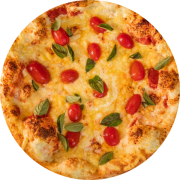 Tradicionais: Margherita - Pizza Grande (Ingredientes: Azeite, Manjericão, Molho da Casa Com Tomates Pelados, Muçarela, Parmesão, Tomate Cereja)