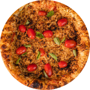 Veganas: Margherita Veg - Pizza Individual (Ingredientes: Manjericão, Molho da Casa Com Tomates Pelados, Muçarela de Castanha, Parmesão, Tomate Cereja)