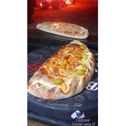 Salgadas: 315 - Carne Seca II - Calzone Grande (Ingredientes: Carne Seca desfiada temperada, Mussarela, Requeijão Scala)