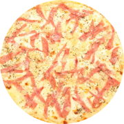 Clássicas: Presunto - Pizza Média 35cm (Ingredientes: Azeitona Verde Picada, Mozzarella, Orégano, Presunto em Tiras)