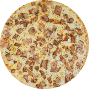 Clássicas: Bacon e Ovos - Pizza Média 35cm (Ingredientes: Bacon em Fatias, Molho, Mozzarella, Orégano, Ovos Cozidos)