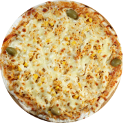 Clássicas: Frango C/ Catupiry - Pizza Média 35cm (Ingredientes: Catupiry, Milho, Molho, Mozzarella, Orégano, Peito de Frango Temperado)