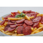 Batata Frita: batata com chedar ,queijo e calabresa - bata com calabresa ,chedar e queijo