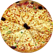 Tradicionais: Portuguesa - Pizza Grande 35cm (Ingredientes: Azeitona Preta, Cebola, Ervilha, Molho de tomate caseiro, Mussarela, Orégano, Ovo, Presunto)