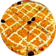 Premium: Frango com mussarela e catupiry - Pizza Grande 35cm (Ingredientes: Azeitona, Frango Desfiado, Molho de tomate caseiro, Mussarela, Orégano, Requeijão)