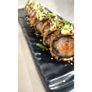 Hot Rolls: hot rollc/10 uni - hot rool menor que o mini ,. salmão grelhado , creeam cheease , gergelim moido ,cebolinha e tare.. recheio somente com salmão grelhado