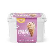 Pote 2L Especial: Pote 2L Especial Passas ao Rum - Sabor creme mesclado com uva passa.