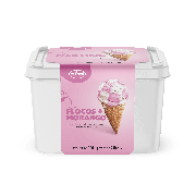 Pote 2L Especial: Pote 2l Flocos e Morango - Sorvete Flocos + Morango