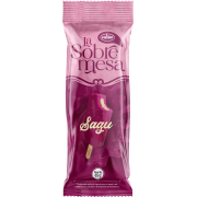 Picolé La Sobremesa: Picolé La Sobremesa Sagu - Sabor sagu ao vinho recheado com creme branco.