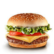 Linha Clássicos: Cheese Burger - Linha Jerragê (Ingredientes: Alface Americana, Burger de 90g, Coberto Com Queijo Cheddar, Ketchup, Maionese, Molho Especial, Pão Com Gergelim, Tomate em Rodelas)