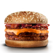 Linha Clássicos: Cheese Bacon - Linha Jerragê (Ingredientes: 2 Carnes de 90g Grelhadas Com Sal Grosso, Cebola Grelhada ao Molho Shoyu, Cheddar, Lascas de Bacon, Pão Com Gergelim, Regados em Molho Especial)