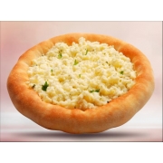 Salgada: Esfiha queijo minas - Massa especial de esfiha recheada de queijo minas temperado
