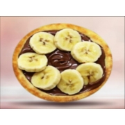 Doce: esfiha banana com chocolate - Massa especial de esfiha recheada com chocolate, banana e canela com açucar