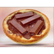 Esfihas gourmet: KIT KAT - Esfiha doce (Ingredientes: Chocolate avelã, Kit kat, Massa especial de esfiha)