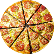 Tradicionais: Alho Poró - Pizza Média (Ingredientes: Alho Poró, Molho Pomodoro, Mussarela, Orégano, Tomate em Rodelas)