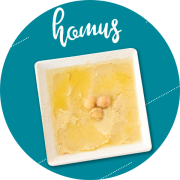 Especialidades: Homus 200g - Especialidade (Ingredientes: Acompanha Pão Sirio, Pasta de Grão de Bico)