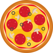 Tradicionais: Americana - Pizza Individual (Ingredientes: Bacon, Cheddar, Molho Pomodoro, Mussarela, Orégano, Parmesão, Pepperoni)