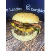 Hamburguer: Hamburguer de Carne Duplo - Lanches (Ingredientes: Alface, Bacon, Bife de Carne, Maionese, Molho Especial, Ovo, Queijo)