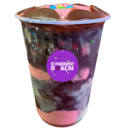 Sugestões: Castanhal 300ml - Combo (Ingredientes: Açaí, Brigadeiro, Confete, Creme de Morango, Leite Condensado)