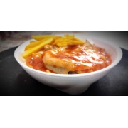 Marmitex Sábado: Bife Aparmegiana - Marmitex Sábado (Ingredientes: Arroz., Feijão.)