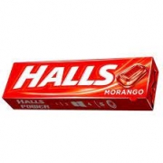 Bala, pirulitos, Chicletes: Halls Morango)