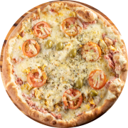 1,100: Brocolis com Mussarela 2 - Pizza Grande 1,1kg (Ingredientes: Bacon, Brócolis, Coberto C/ Mussarela, Molho de Tomate, Orégano, Rodelas de Tomate)