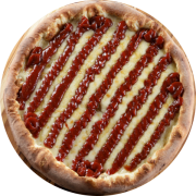 Pizzas doces: Pizza doce de Romeu & Julieta - Pizza doce contendo um delicioso recheio de Mussarela e goiabada