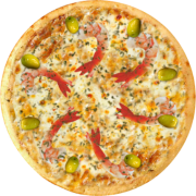 Veio do Mar: 14-Camarão - Pizza Broto (Ingredientes: Azeitonas, Camarão Refogado, Molho de Tomate, Mussarela, Orégano)