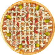 Veio do Mar: 585-Camarão Supremme - Pizza Broto (Ingredientes: Alho Frito, Azeitonas, Camarão, Catupiry Original, Flor de Sal, Molho de Tomate, Orégano)