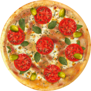 Queijos: 24-Marguerita - Pizza Grande (Ingredientes: Azeitonas, Manjericão em Flocos, Molho de Tomate, Orégano, Queijo Mussarela)