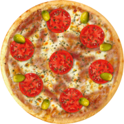 Queijos: 25-Mussarela - Pizza Broto (Ingredientes: Azeitonas, Molho de Tomate, Orégano, Queijo Mussarela, Tomate Fatiado)