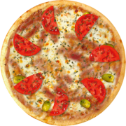 Queijos: 26-Napolitana - Pizza Broto (Ingredientes: Azeitonas, Molho de Tomate, Orégano, Parmesão Ralado, Queijo Mussarela)