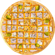 Aves: 03-Amosa - Pizza Broto (Ingredientes: Azeitonas, Cheddar, Frango, Molho de Tomate, Orégano, Palmito, Peito de Peru)