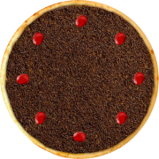 Nestlé: 40-Brigadeiro - Pizza Broto (Ingredientes: Cerejas, Chocolate Nestlé, Granulado)