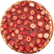 Nutella: 57-Sensacional - Pizza Broto (Ingredientes: Granulado, Morangos, Nutella Original)