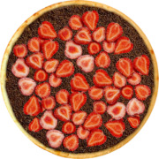Nestlé: 60-Alpino - Pizza Broto (Ingredientes: Chocolate Trufado Alpino Nestlé, Granulado, Morangos)