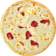 Delícias: 385-Suspirango Cremoso - Pizza Broto (Ingredientes: Morangos, Recheio Sabor Leite Ninho, Suspiros)