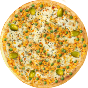 Aves: 598-Frango Cello - Pizza Broto (Ingredientes: Azeitonas, Cheddar, Ervilha, Frango, Milho, Molho de Tomate, Mussarela, Orégano)