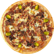 Legumes Vegetais: 635-Couve-Bacon - Pizza Broto (Ingredientes: Azeitonas, Bacon, Couve-Flor, Molho de Alho, Molho de Tomate, Mussarela, Orégano)
