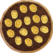 Nestlé: 712-Caribe - Pizza Broto (Ingredientes: Banana, Chocolate Nestlé, Granulado)