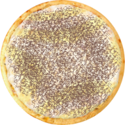 Delícias: 742-Cocada Queimada - Pizza Broto (Ingredientes: Chocolate Branco, Coco Ralado Queimado)