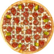 Embutidos: 594-Peppery - Pizza Broto (Ingredientes: Azeitonas, Catupiry Original, Molho de Tomate, Orégano, Pepperoni)