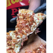 Tradicionais: MARQUEZE - Pizza Grande (Ingredientes: Bacon, Calabresa, Catupiry, Mussarela)